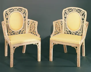 Paar Chinese Chippendale stoelen, ca.1770